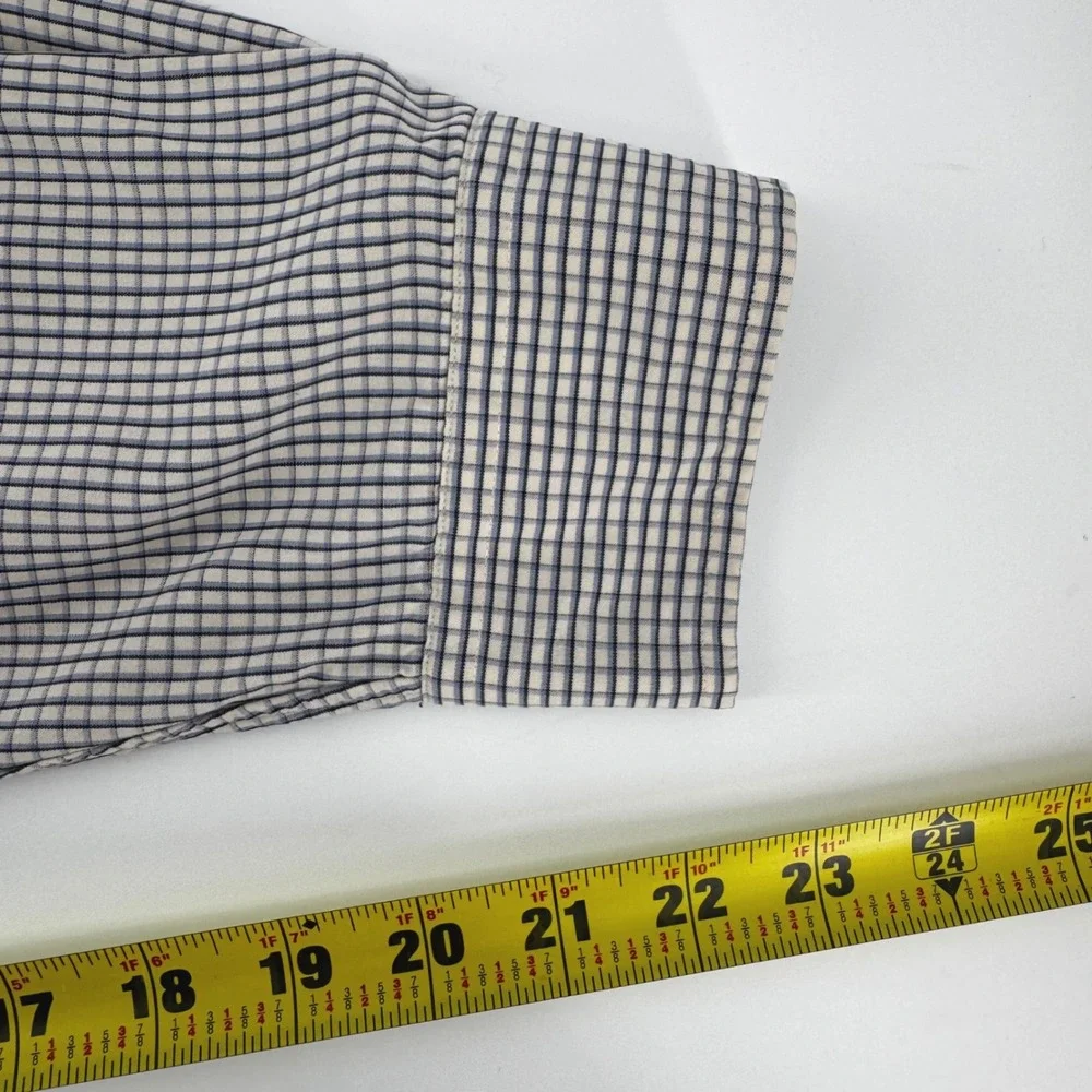 Ralph Lauren Blake‎ Mens XL Button Down Shirt Navy Blue White Check Cotton